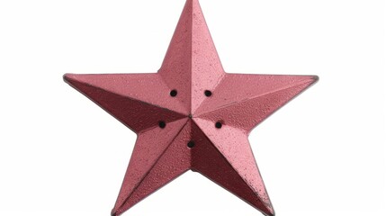 Obraz premium Red metallic star with a three-dimensional design.