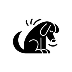 Thoughtful dog posture icon