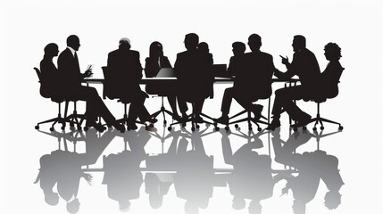 Business Meeting: A Silhouette of Collaboration and Strategy