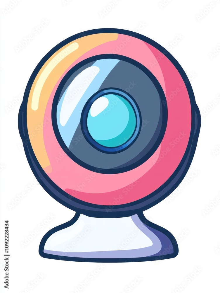 Poster webcam multi color style icon. simple thin line, outline of internet things icons for ui and ux, web