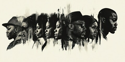 A set of inspiring Black History Month images highlighting cultural heritage and milestones, with emphasis on unity and empowerment.