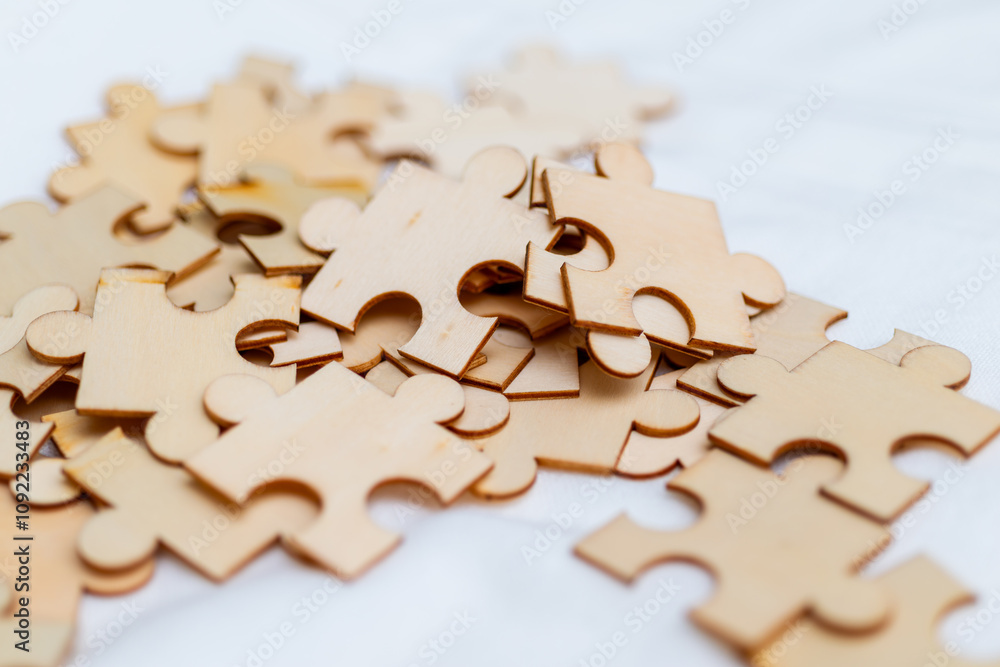 Leinwandbilder puzzle solving event creative workspace business strategy collaborative environment close-up viewpoi
