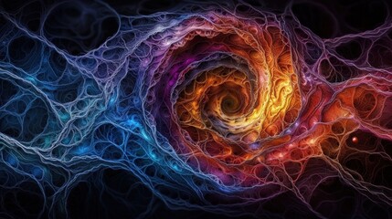 Abstract Spiral with Intertwined Patterns