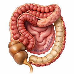 Fototapeta premium anatomical of intestine on white background