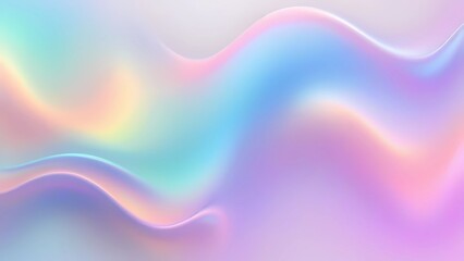 Obraz premium Soft Holographic Gradient with Flowing Iridescent Colors for Modern Abstract Designs