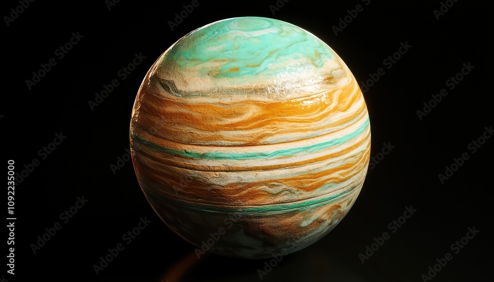 Poster detailed 3d visualization of a solar system model.