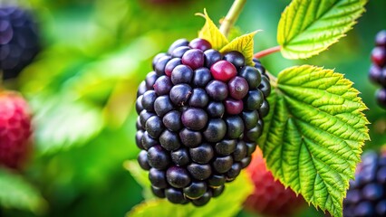 Fototapeta premium Capture stunning blackberry photos by using the rule of thirds for a balanced and engaging composition.