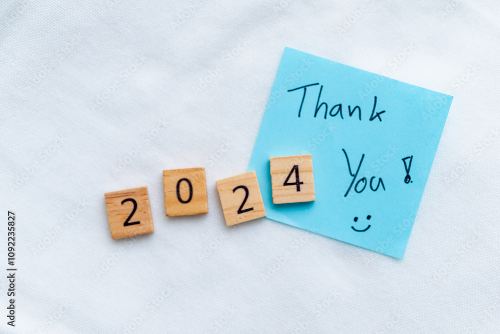 Poster Gratitude for 2024 a business perspective on future opportunities inspirational setting motivational message positive outlook
