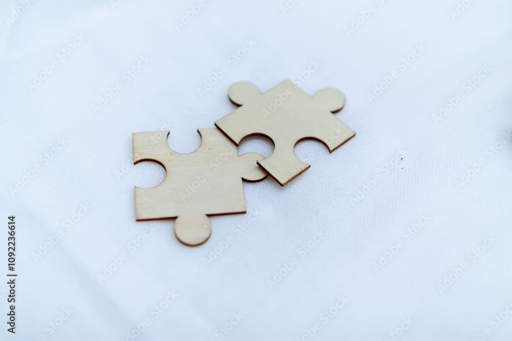 Fototapete collaborative business puzzle solving office space visual content minimalist environment close-up vi
