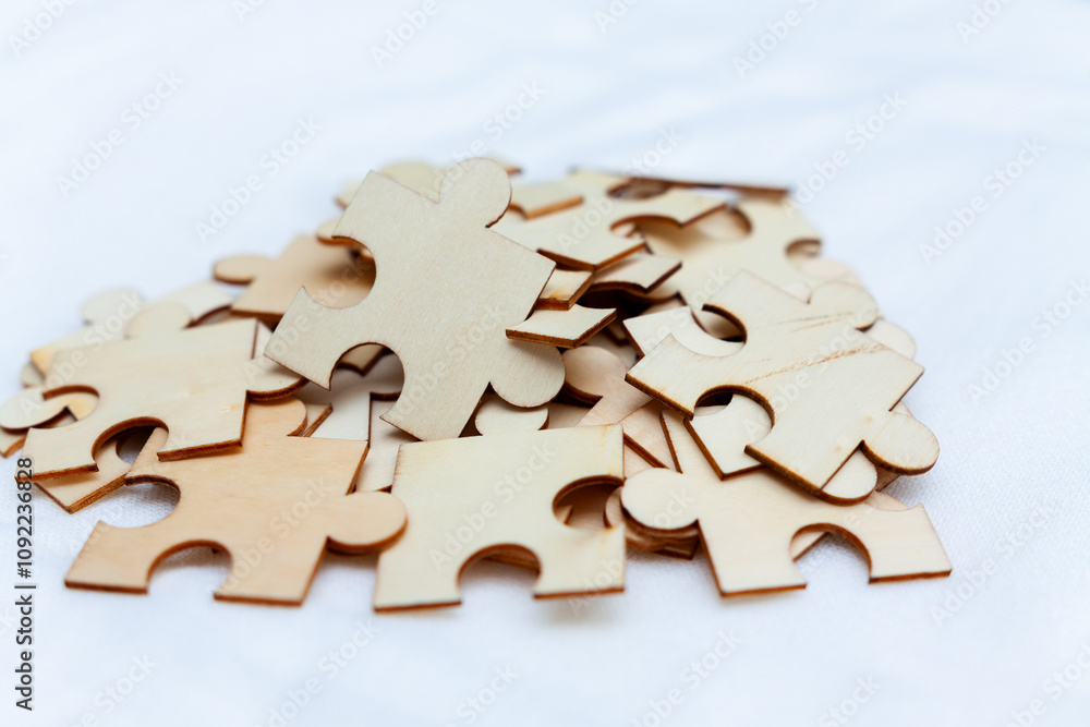 Poster Puzzle pieces of business strategy creative workspace visual content collaborative environment innovative viewpoint team cohesion concept