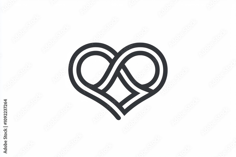 Poster minimal line design for a symbol representing love.