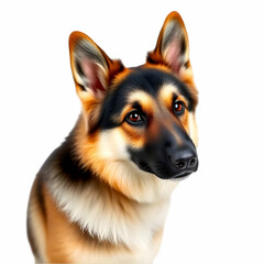 Fototapeta premium Cute Shepherd dog posing isolated over white background