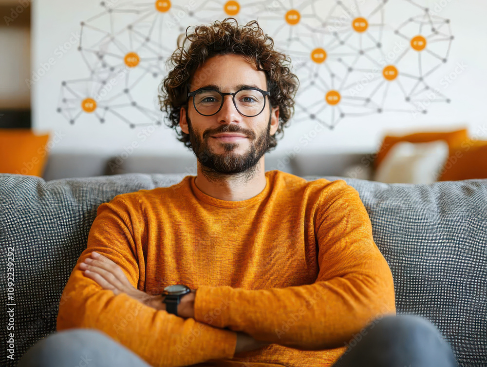 Poster remote worker collaborating in the cloud home office digital resources virtual environment tech pers