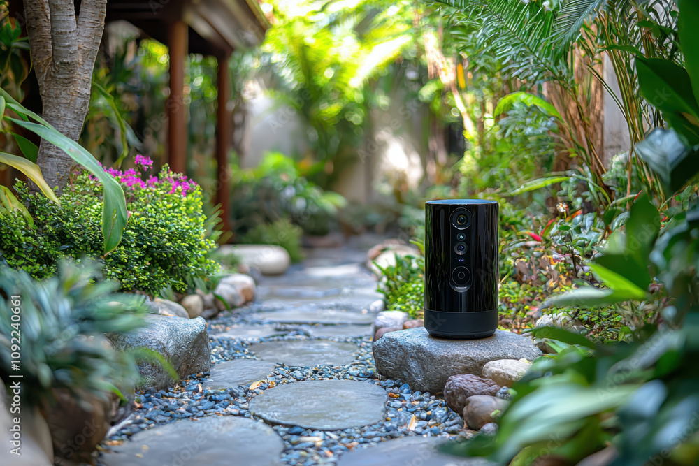 Poster enhancing home security smart system with cameras and sensors for ultimate protection in modern livi
