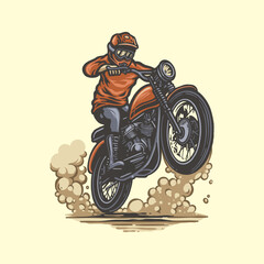 riding motocross vector illustration