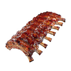beef ribs top view full length on transparency background PNG