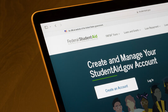 Portland, OR, USA - Nov 10, 2024: Homepage of the Federal Student Aid, an office of the U.S. Department of Education and the largest provider of financial aid for college in the United States.