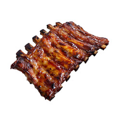 beef ribs top view full length on transparency background PNG
