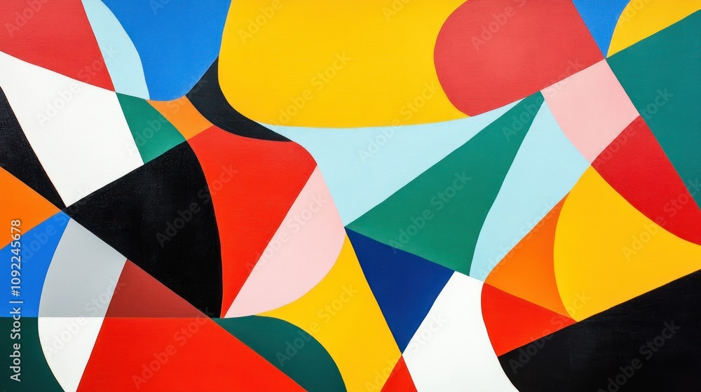 Aufkleber abstract colorful geometric shapes composition artwork