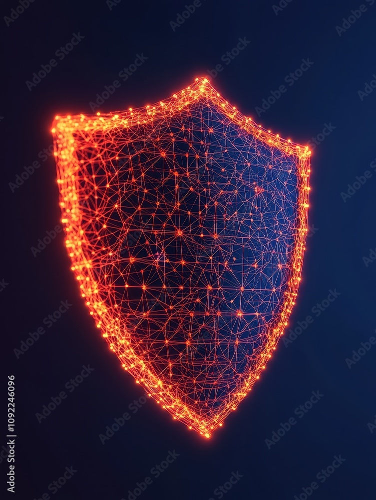 Poster cybersecurity action shield illustration digital space graphic design abstract environment close-up 