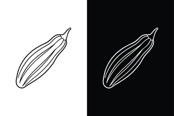 Okra Vegetable Icon. Clean Line Art for Digital Use