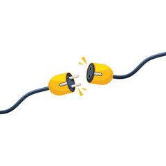 cartoon of a disconnected power plug or icon for lost signal or also an error icon for an internet site