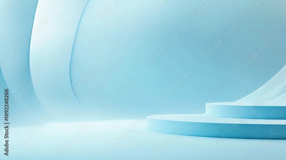 Poster light blue minimalist background with space for text or graphics, ideal template for design projects