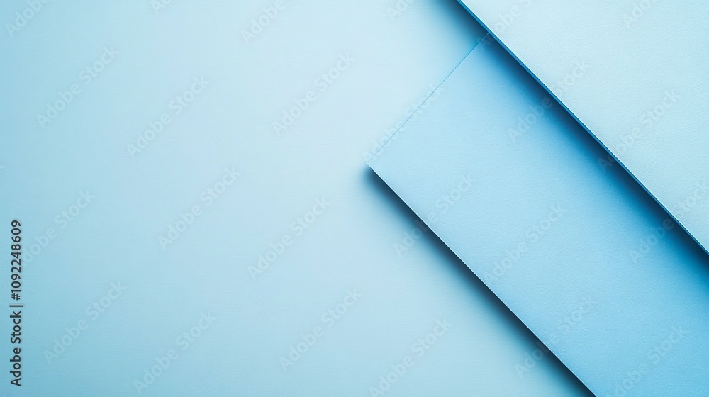 Poster light blue minimalist background with space for text or graphics, ideal template for design projects