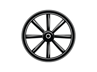 Obraz premium Vintage Wagon Wheel Silhouettes for Cowboy Designs