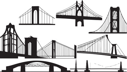 Obraz premium Black A silhouette of bridges