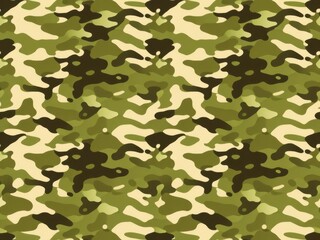 Fototapeta premium Digital Camouflage pattern in various shades of green, brown, and black for military-inspired designs, pattern, army