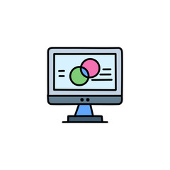 Graphic design in computer color icon vector illustration