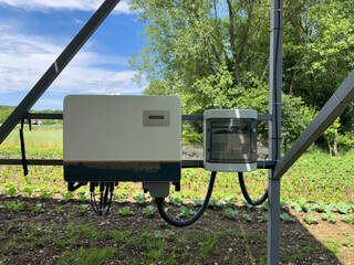 Solar inverter hybrid isometric system controller with switch.