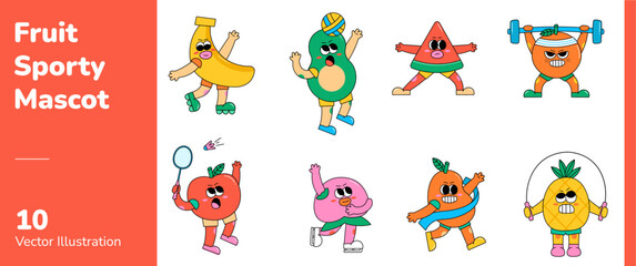 Fototapeta premium Fruit Sporty Mascot
