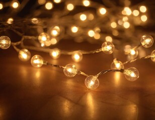 Magical 3D fairy lights wallpaper with twinkling lights and enchanting glow. Ai generated image.