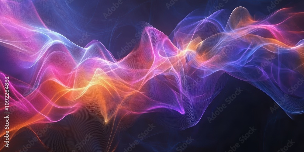 Poster dynamic abstract background of colorful waves digital art vibrant environment artistic viewpoint flo