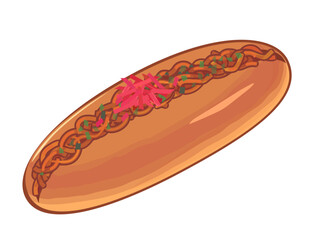 の焼きそばパンイラスト