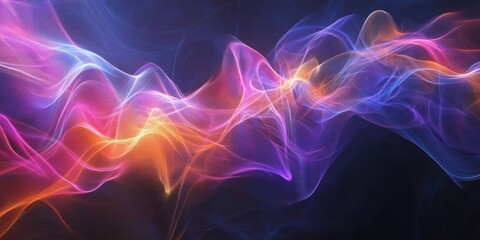 Obraz premium Dynamic abstract background of colorful waves digital art vibrant environment artistic viewpoint flowing concept