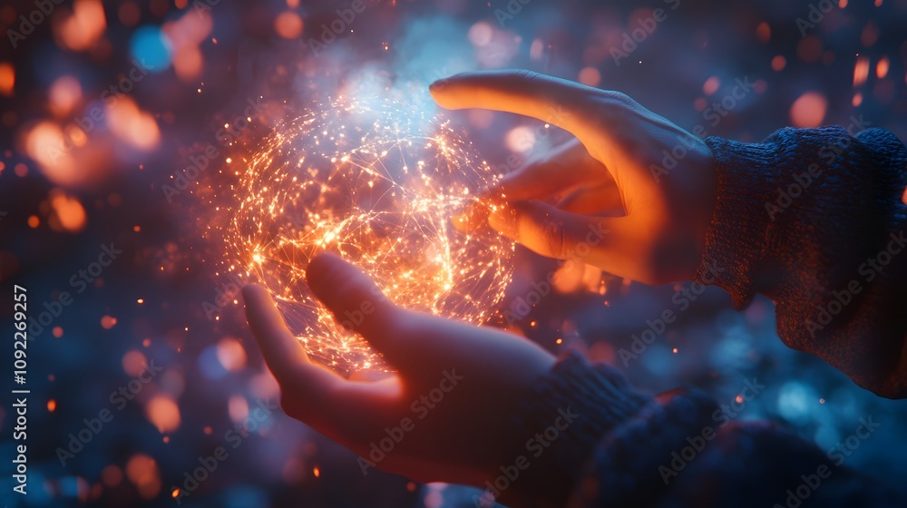 Poster A designer manipulating 3D glowing visualizations of a solution with 2D animations showing potential impacts. 4k resolution, Cinematic Scene