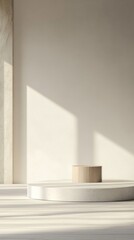 Fototapeta premium A white room with a white wall and a white floor
