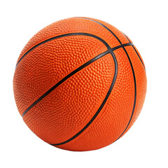 Fototapeta premium Bright orange basketball with textured surface, perfect for use in sports equipment advertisements and basketball-themed visuals