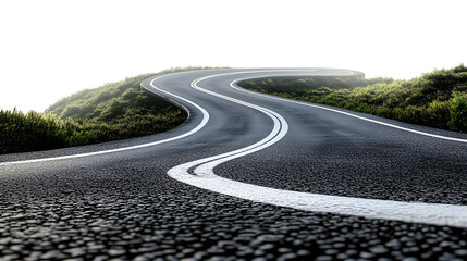 Obraz premium winding road curve pathway on transparency background PNG