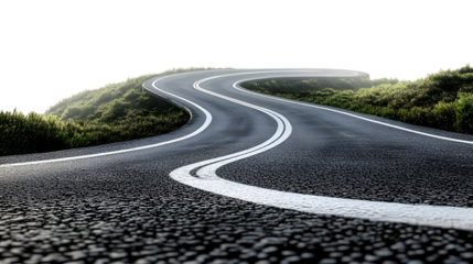 winding road curve pathway on transparency background PNG