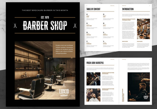 Black And Brown Barber Shop Brochure