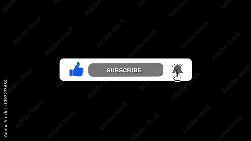 Poster subscription animation like, subscribe and press the bell icon button. subscribe. transparent backgr