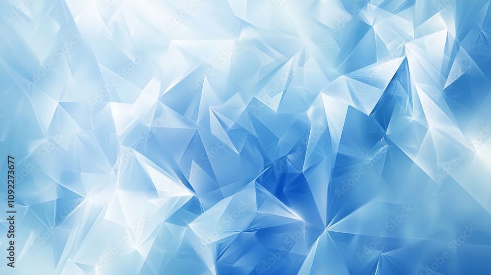 Poster light blue abstract background featuring translucent triangles in geometric patterns for modern grap