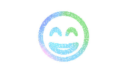 Icon grin beam is made up of LED square shapes. There are bright diodes and there are black dead diodes