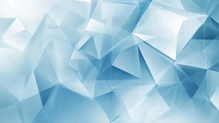 Obraz premium Light blue abstract background featuring translucent triangles in geometric patterns for modern graphic design and creative projects