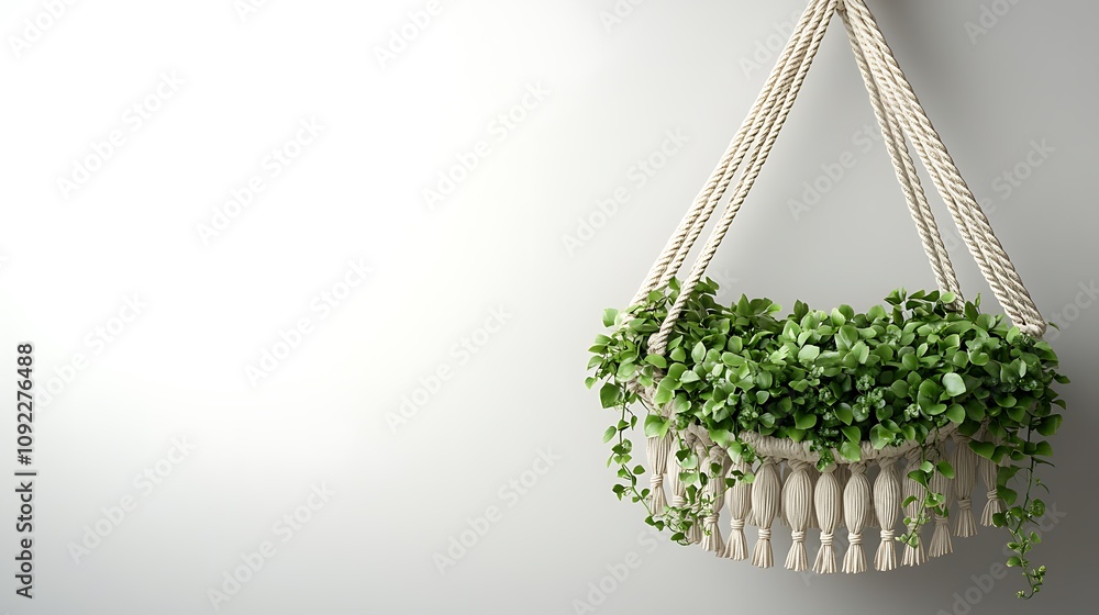 Poster an elegant arrangement of trailing vines draped in a hanging planter creating a serene and lush aest