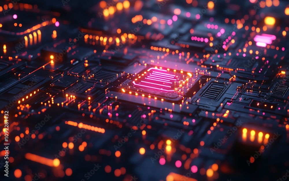 Poster social media network concept with glowing user icons and illuminated data statistics against a dark,